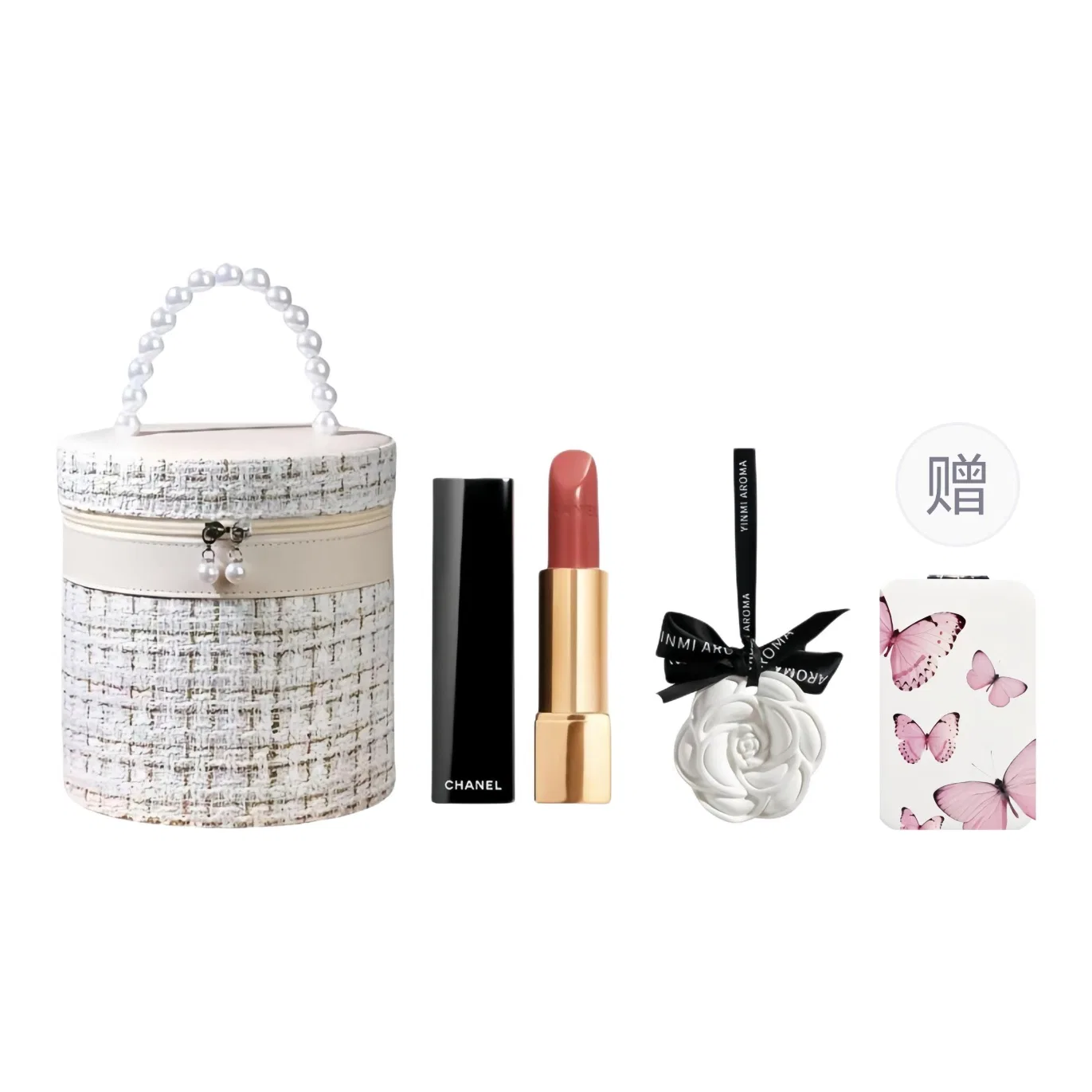 Женский набор косметики с блеском для губ и аксессуарами, Chanel-Inspired Makeup Case, CHANEL, Subtile