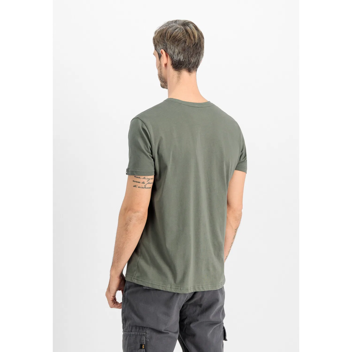 Детская футболка с отражающим принтом Alpha Industries, Vintage Green — фото 2