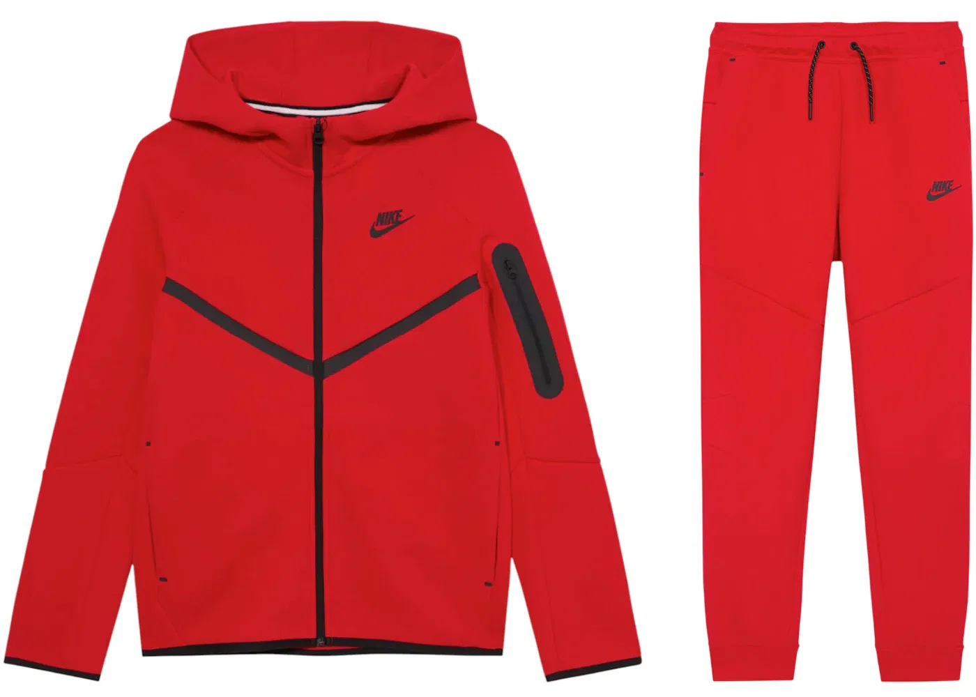 Детский комплект из футера с полной застежкой-молнией и джоггеров Nike Sportswear Tech Fleece, Red/Black
