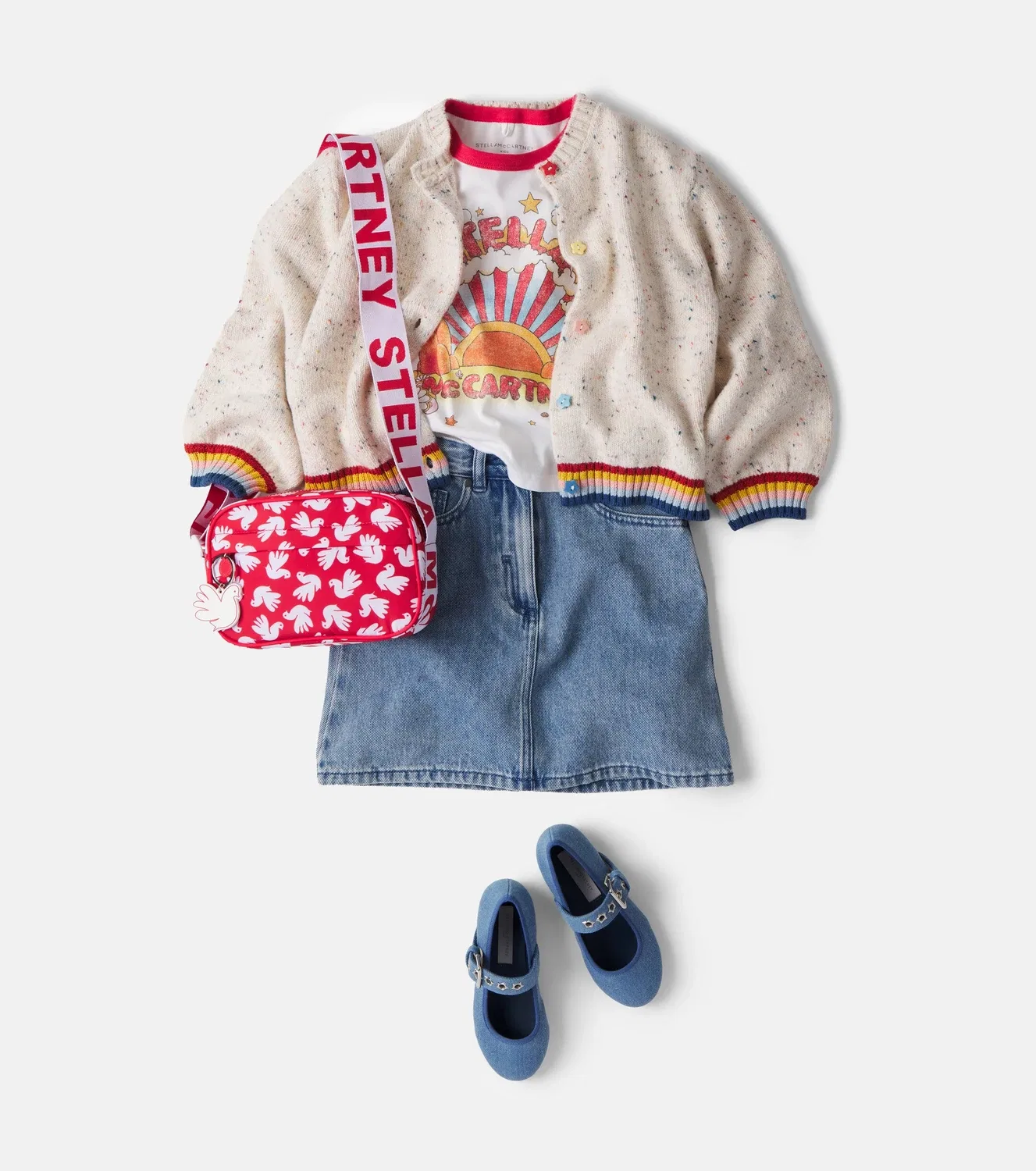 Вязаный кардиган с пуговицами Stella Mccartney Kids, мультиколор — фото 2