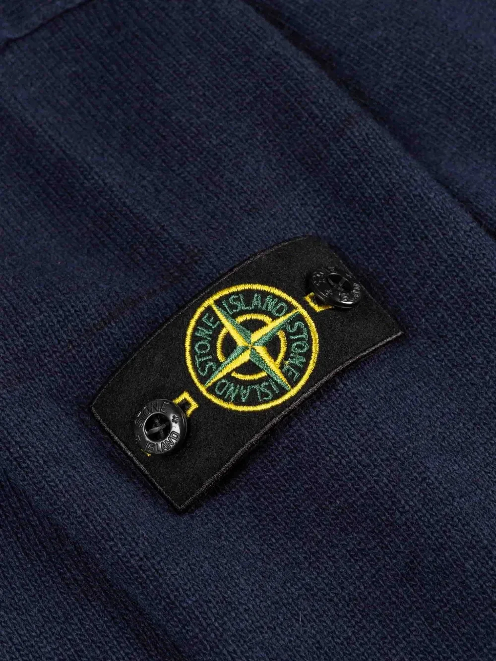 Свитер с короткой молнией и нашивкой-компасом Stone Island Junior, синий — фото 2