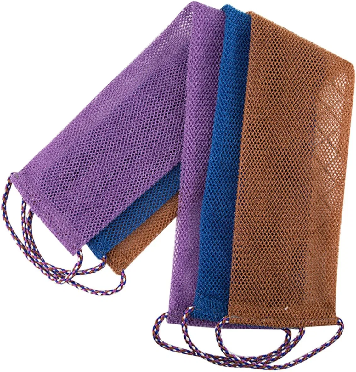 Пилинговая мочалка из нейлона MUCKLILY, 3 штуки, 12.5x12.5x12 см
