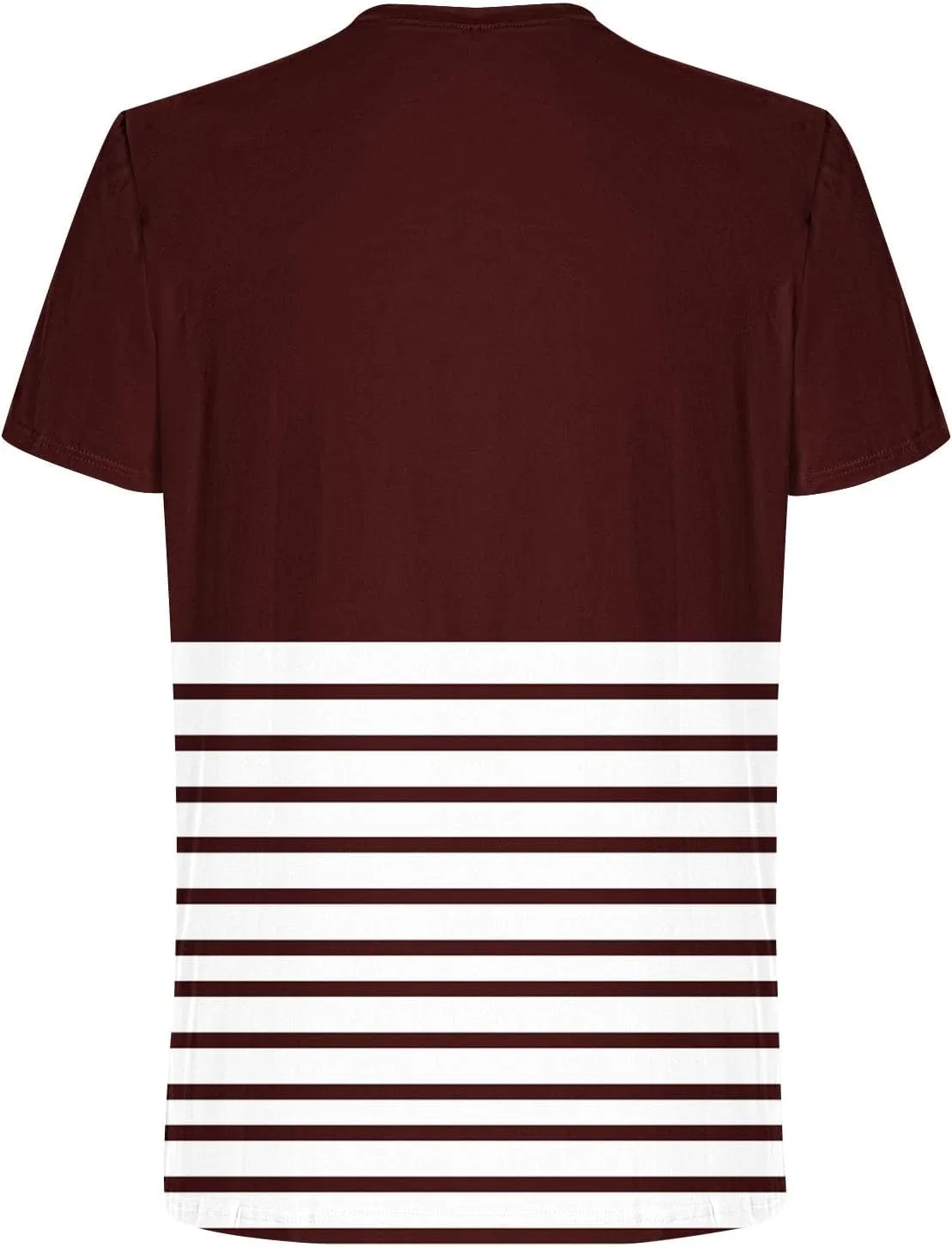 Мужская футболка оверсайз с цветными блоками Summer Beach Tee Tops, Wine — фото 4