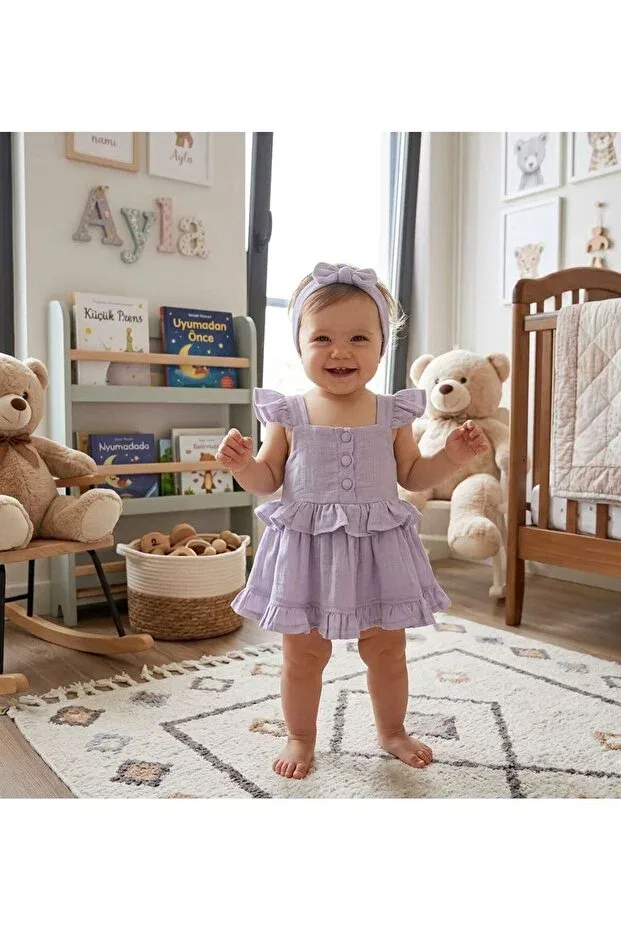 Детское платье для девочек хлопковое Luna Kids Store, Purple