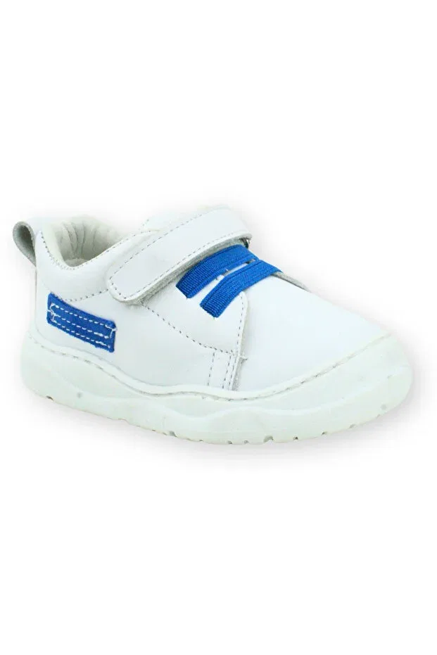 Детские туфли для девочек кожаные Nubebe, White-Blue — фото 2