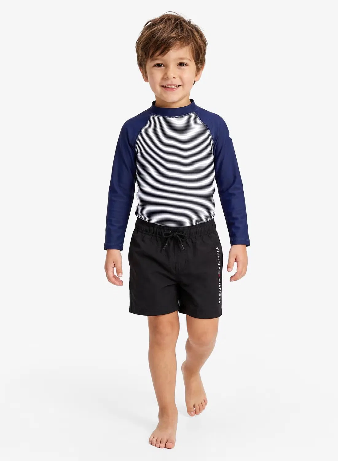 Шорты для плавания с вышивкой логотипа Original Logo Mid Length Tommy Hilfiger, черный