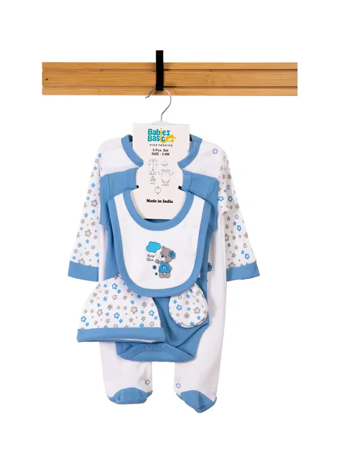 Комплект из 5 предметов для малышей с принтом Always Be Brave Babies Basic, голубой