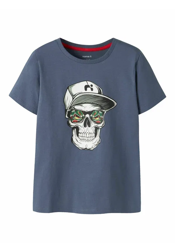 Футболка с принтом Print T-shirt Name It, Vintage Indigo, индиго