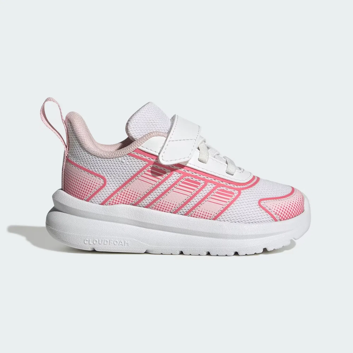 Детские кроссовки с эластичными шнурками TENSAUR RUN 4.0 Adidas Sportswear, белый/розовый/светло-розовый
