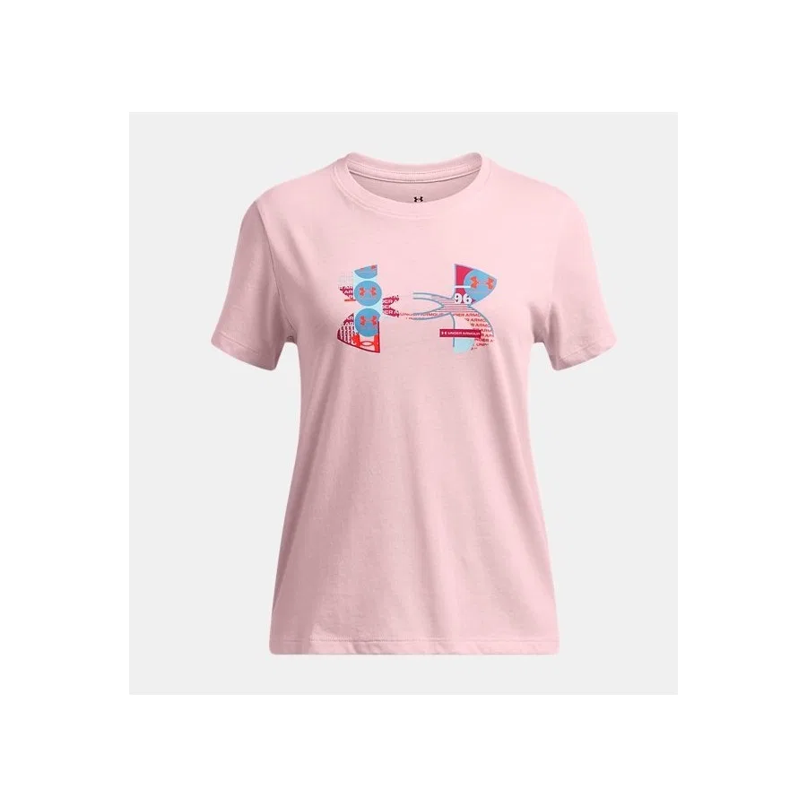 Детская футболка с длинным рукавом UA Big Logo UA Fill T-shirt Under Armour, Розовый
