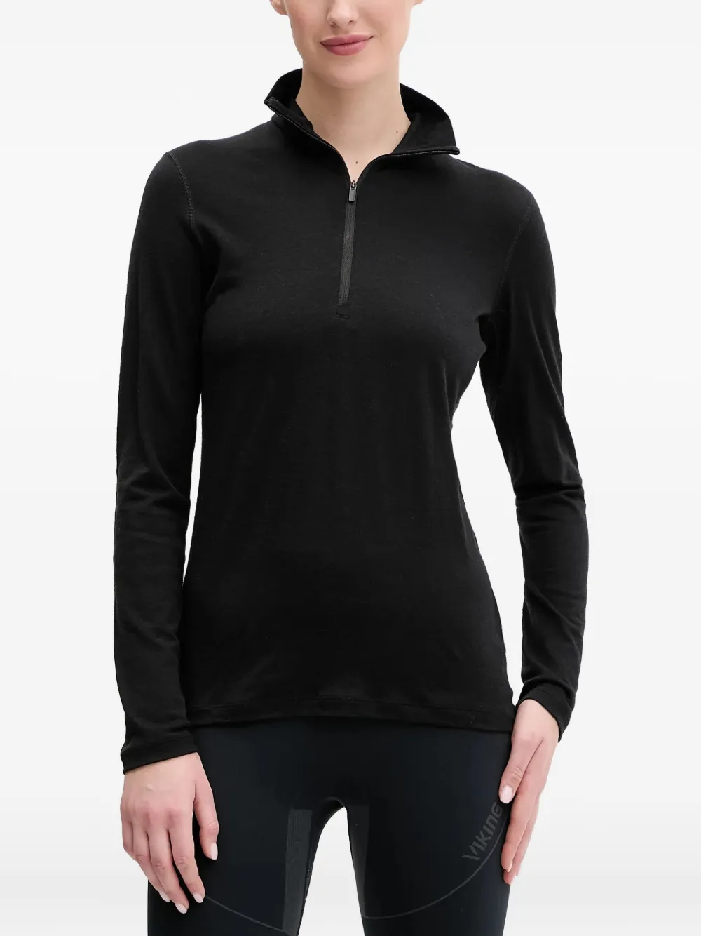 

Топ с молнией на воротнике из мериносовой шерсти icebreaker, черный