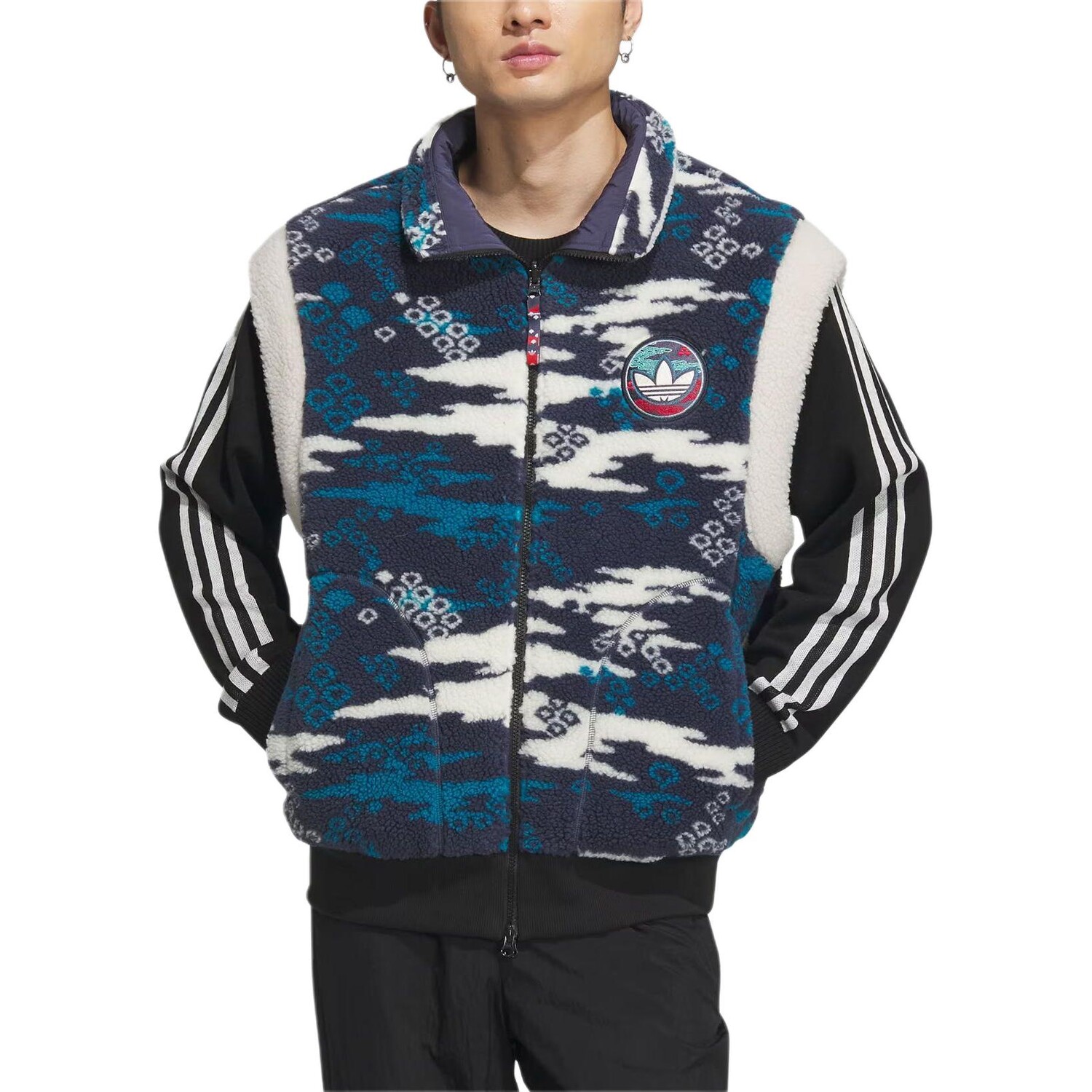Жилет унисекс Adidas Originals REVERSIBLE FLEECE, темно-синий — фото 3