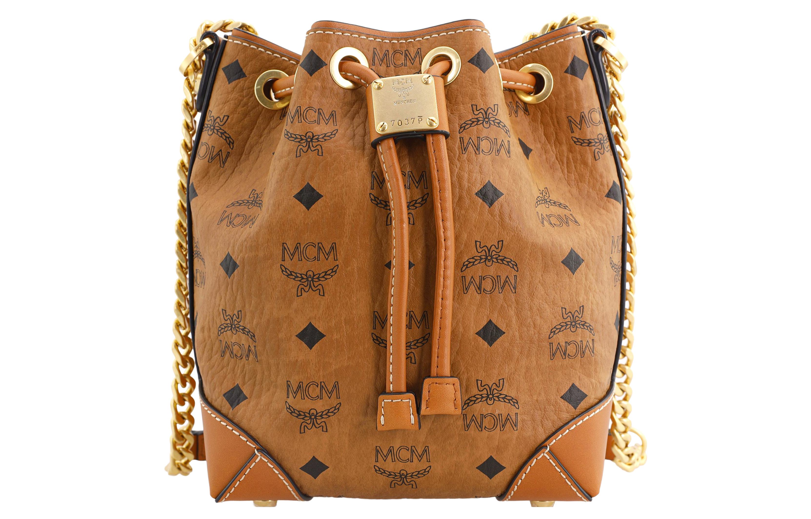 

Мягкая сумка Berlin на шнурке Mini Visetos Cognac MCM