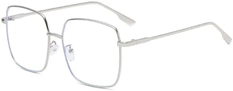 

2027 *Женские солнцезащитные очки Мужские винтажные солнцезащитные очки большого размера Женская мода Унисекс очки Металлическая оправа UV400 MTZJH, Silver Clear