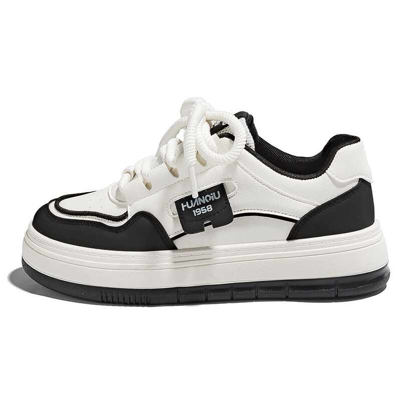 

Кроссовки HUANQIU Skateboarding Shoes Women's Low-top Black, белый/черный