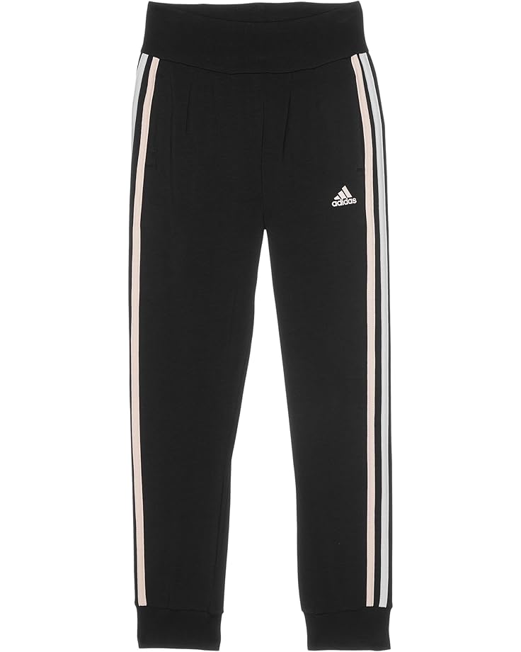 

Брюки adidas Kids 3-Stripes Cuffed Jersey Joggers, цвет Black With Multicolor