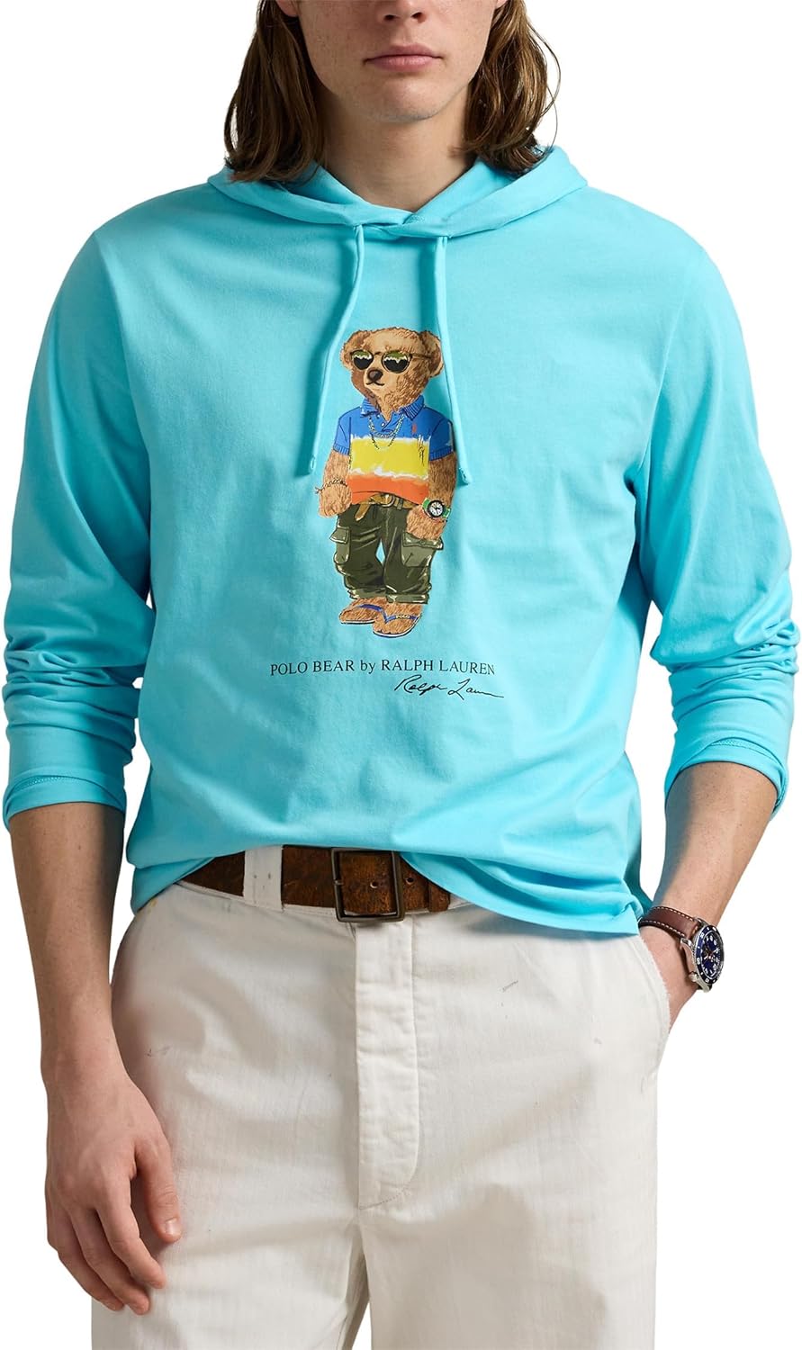 

Мужская футболка Polo Bear Jersey с капюшоном POLO RALPH LAUREN, Sp25 Turq Nova Beach Shp Bear