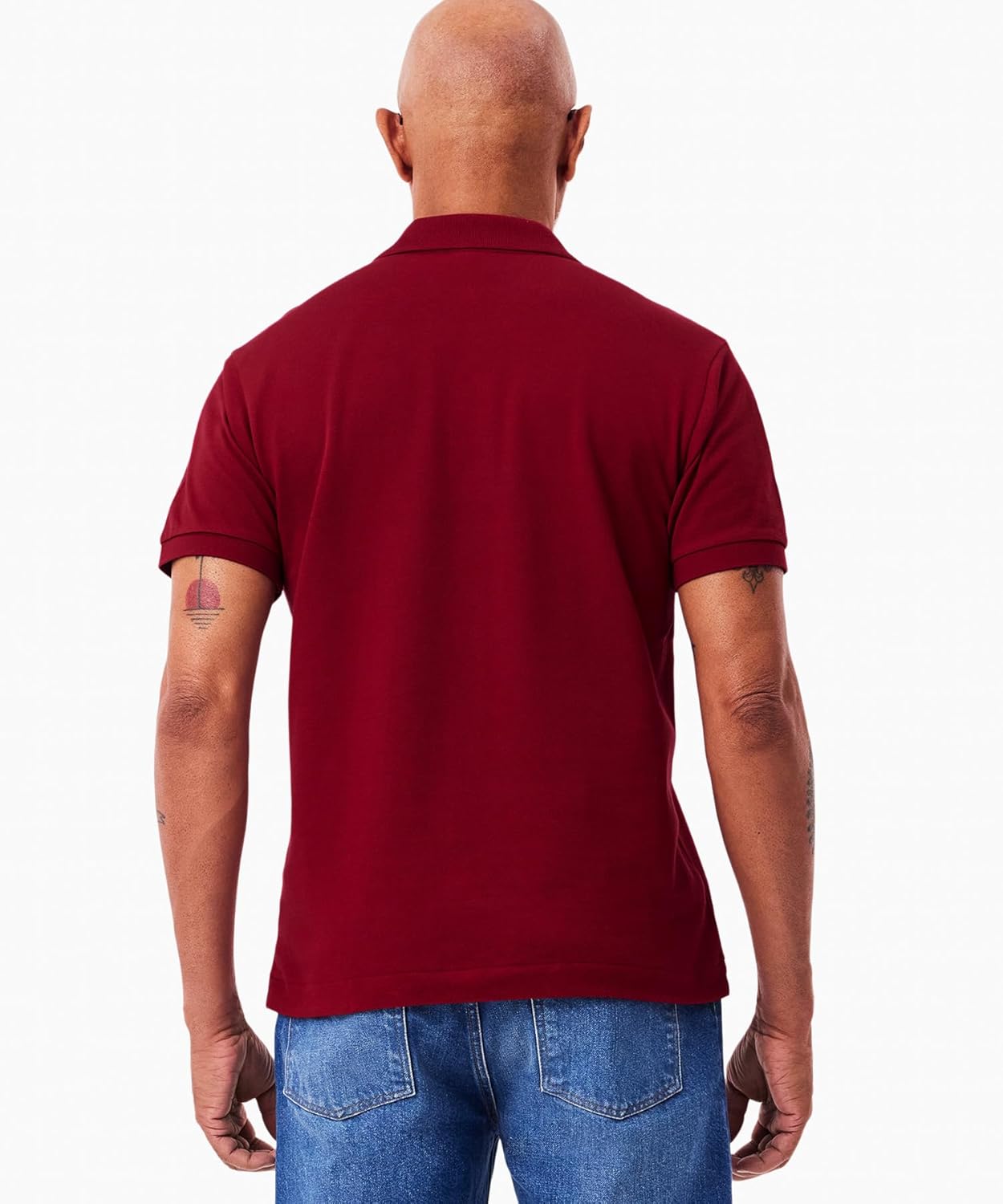 Поло Lacoste L.12.12 Классическое мужское, бордо — фото 3