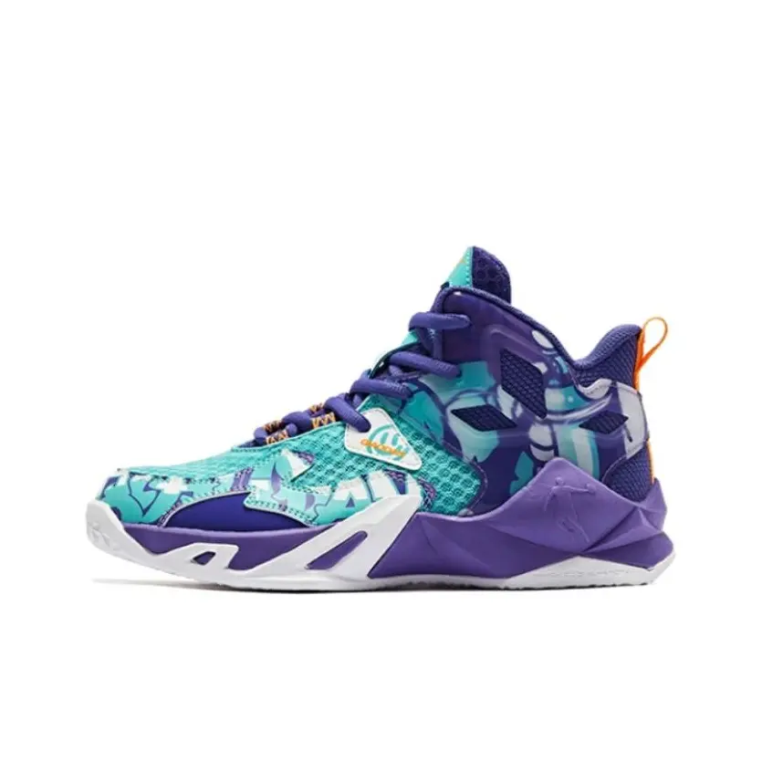 

QIAODAN Противоскользящие износостойкие низкие детские кроссовки Purple Green для подростков