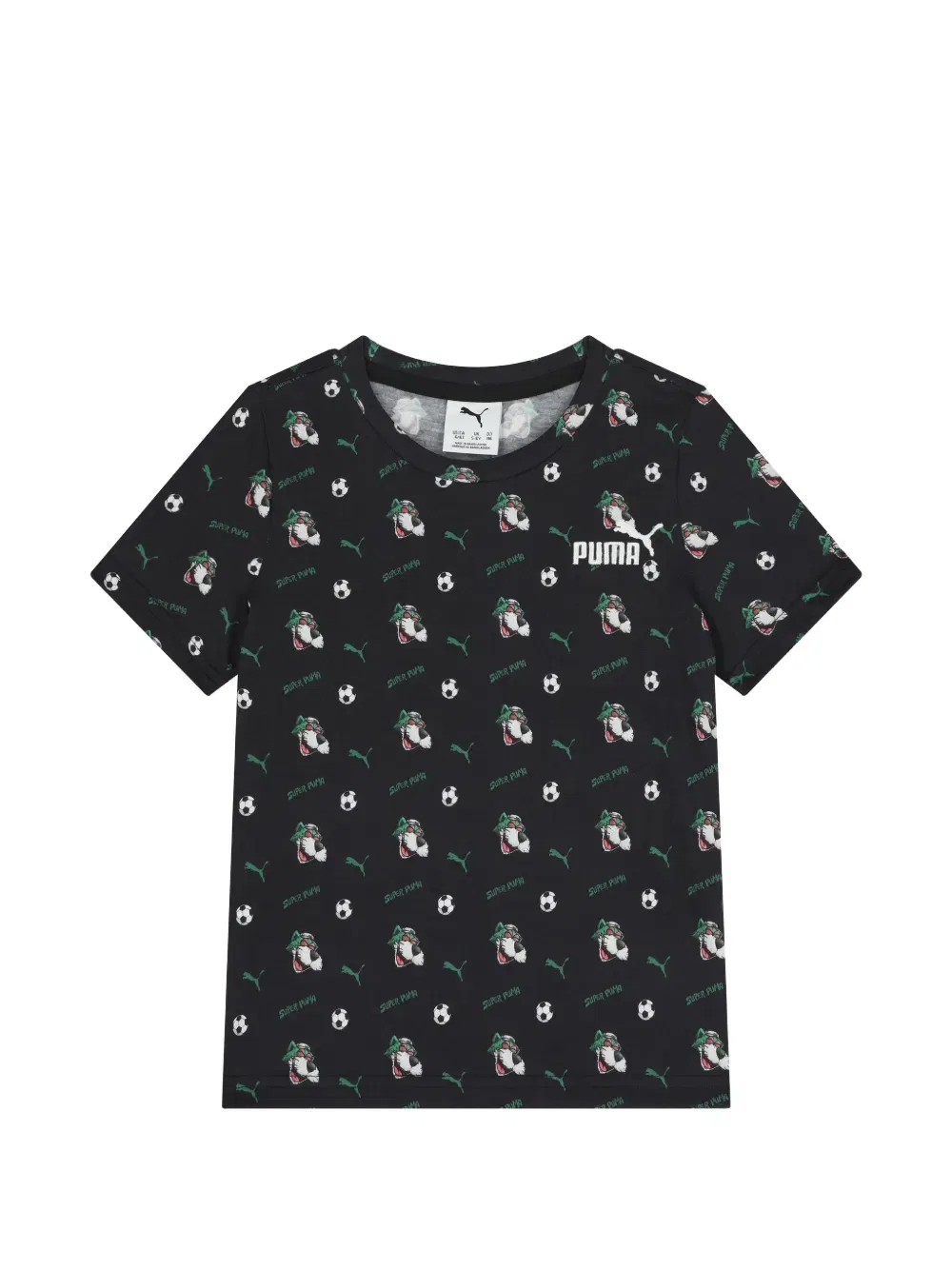 Комплект из футболки и шорт с узором Puma Kids, зеленый — фото 3