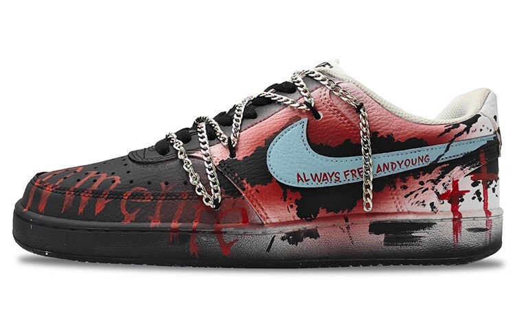 

Кроссовки Nike Court Vision 1 Skateboarding Shoes Men Low-top Black/Red, черный