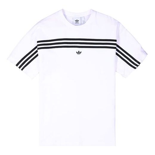 

Футболка оригиналы 3 полоски футболка полосатый логотип вышитый короткий рукав Adidas, белый
