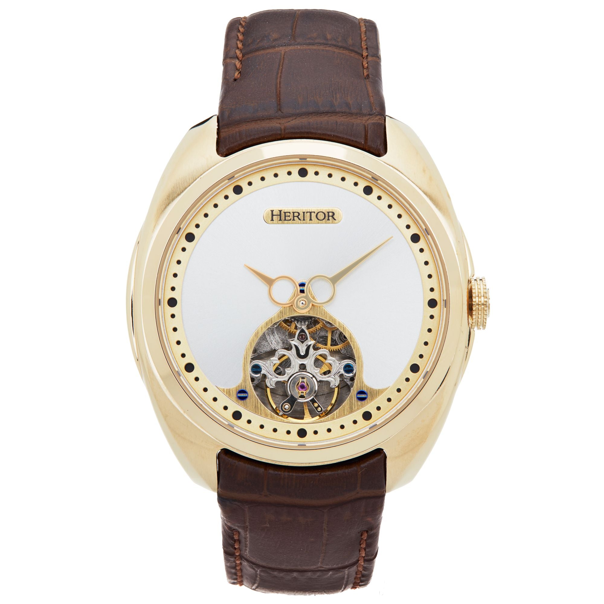 

Часы Heritor Automatic Roman Semi-Skeleton с кожаным ремешком - золотисто-коричневый