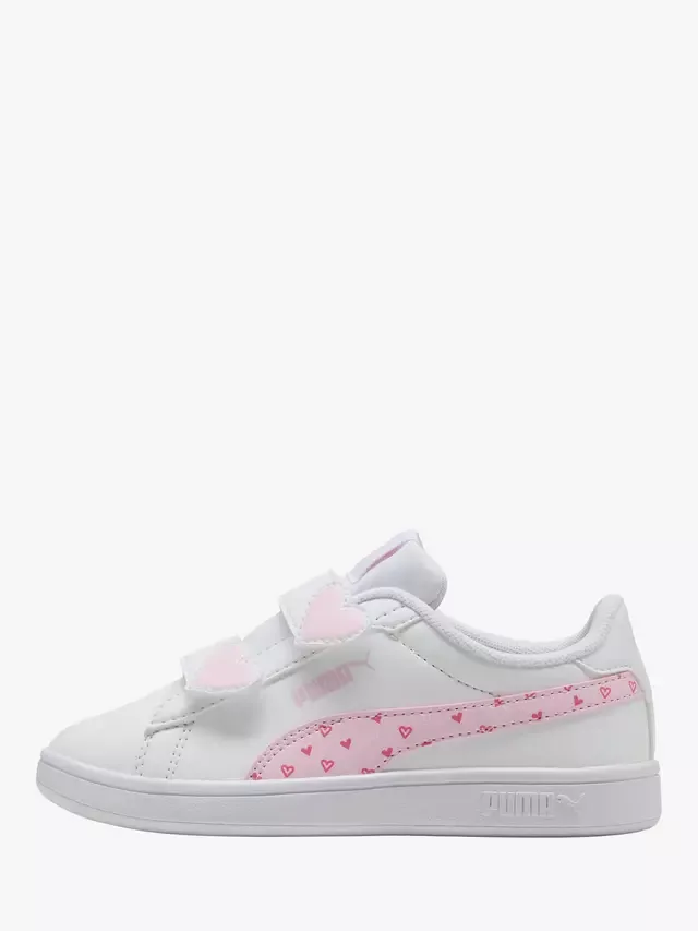 Детские кожаные кроссовки Smash 30, бело-розовые PUMA — фото 4