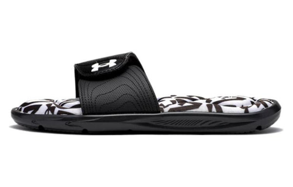 Тапочки ignite 6 graphic footbed slide 'halo grey black' Under Armour, черный — фото 2