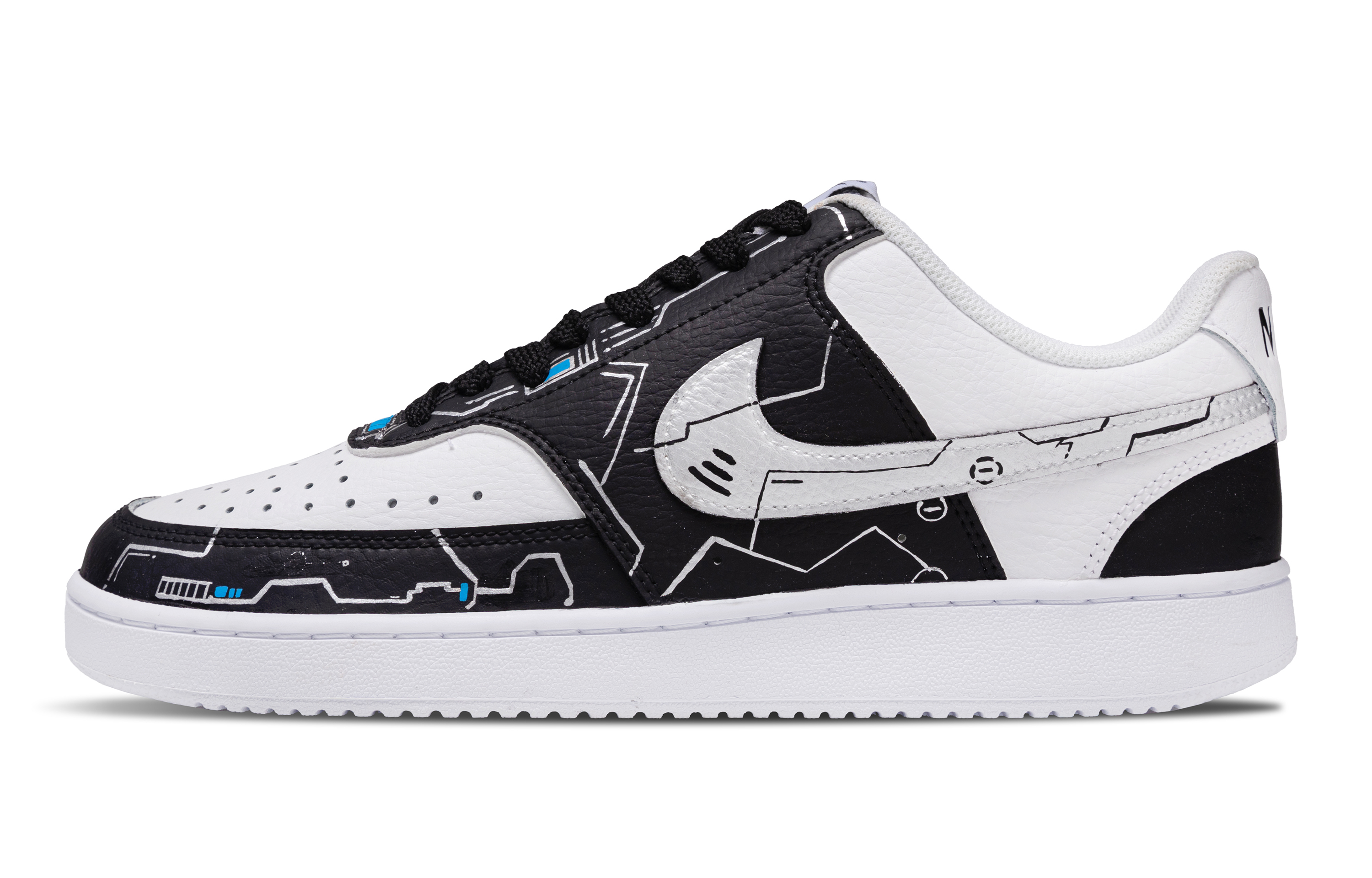 

Nike Кроссовки Court Victory Punk, износостойкие, низкие, для скейтбординга, мужские, черно-белые