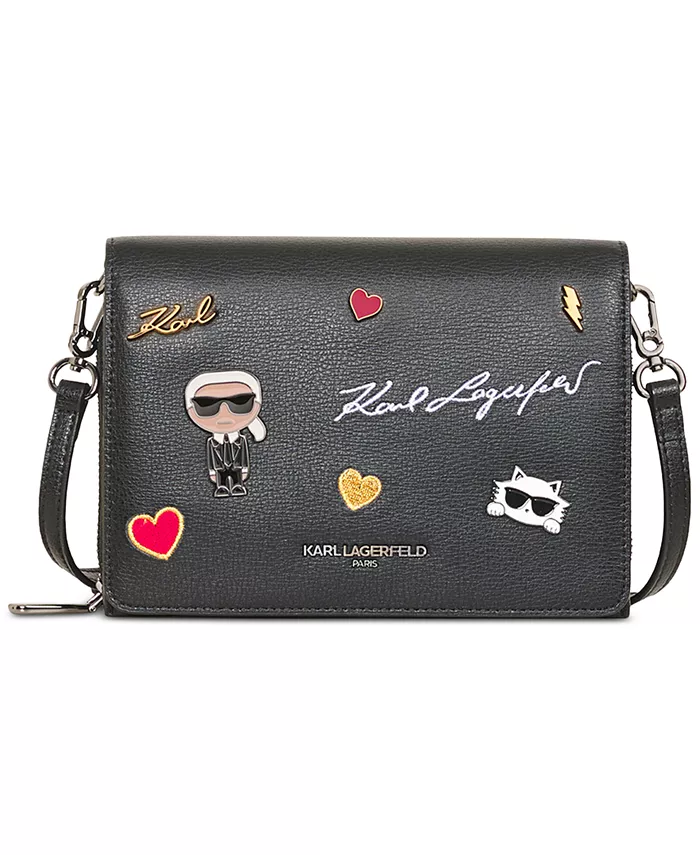 

Сумка кросс-боди Lourdes с булавками Cate KARL LAGERFELD PARIS, черный