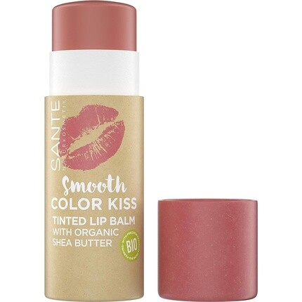 Тонированный бальзам для губ Smooth Color Kiss с органическим маслом ши 01 Мягкий коралл 8,5 г, Sante Naturkosmetik — фото 2