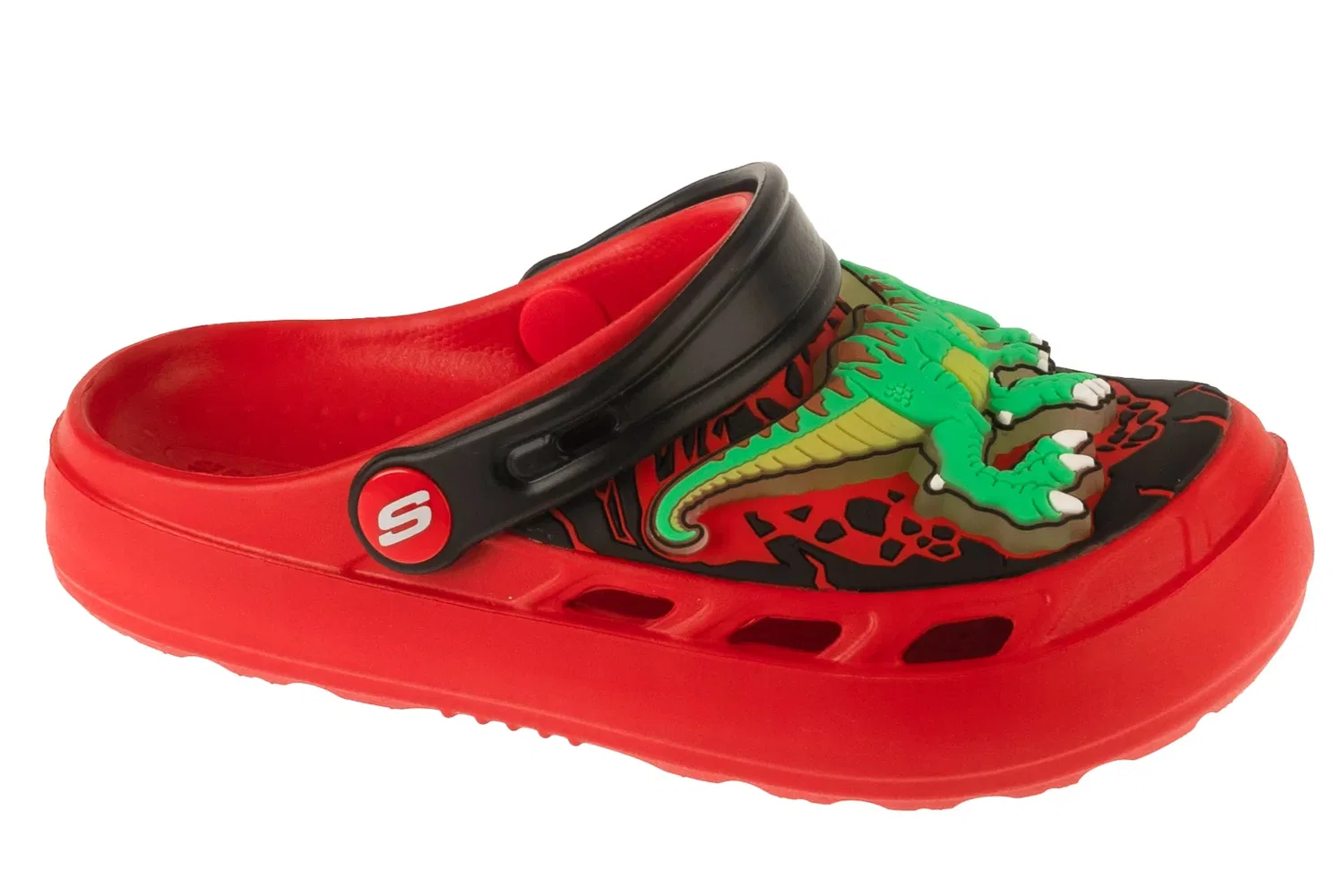 Тапочки для бассейна, с динозаврами, Skechers, красный