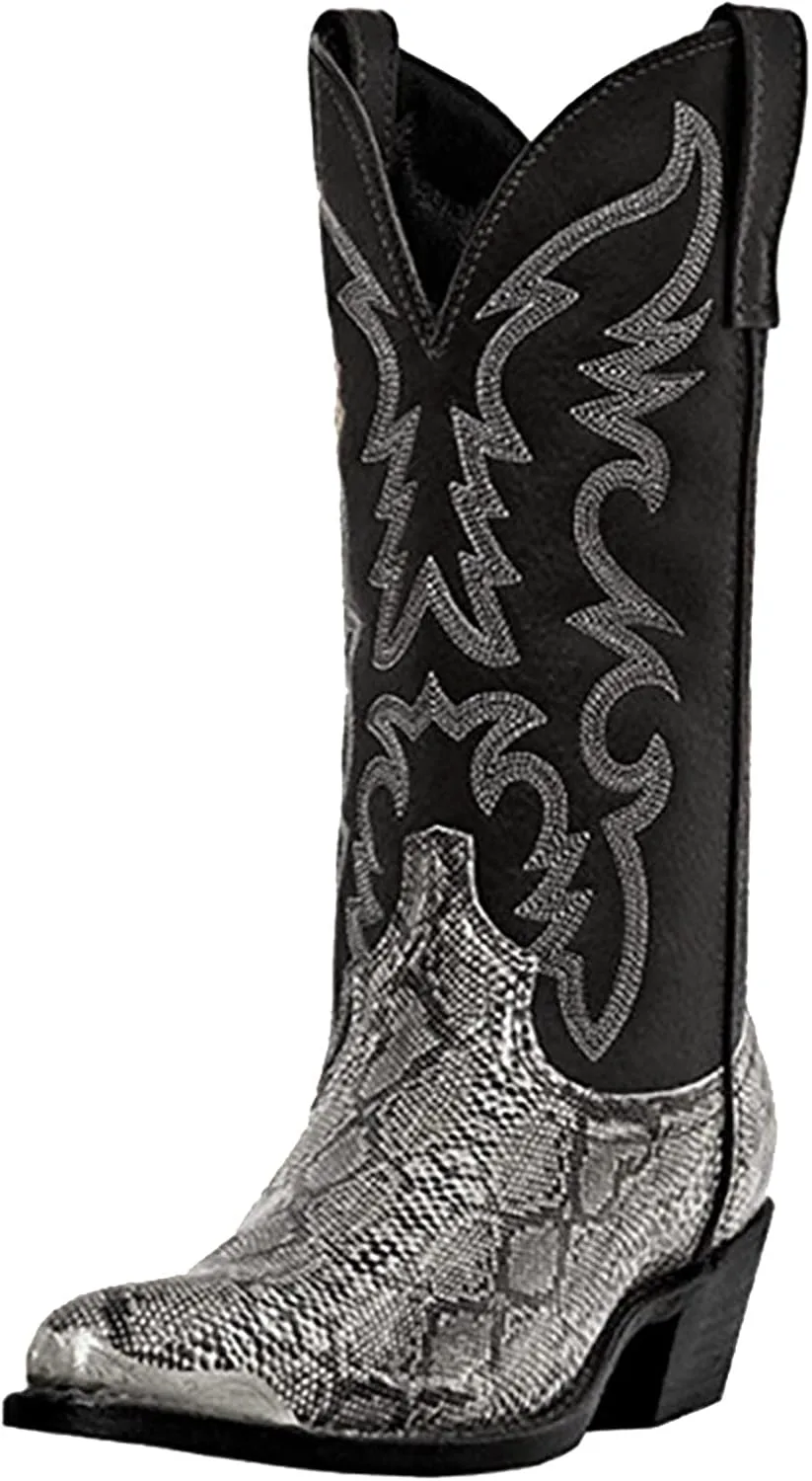 

Западные ковбойские сапоги до колена с широким голенищем, с квадратным носком, традиционные мужские рабочие сапоги, деревенские сапоги, сапоги рыцаря Generic, серебряный