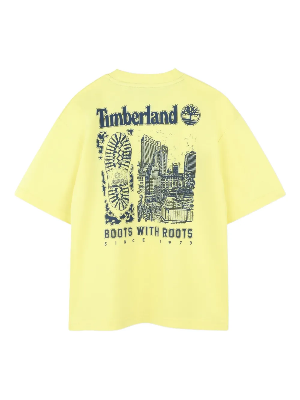 Футболка с короткими рукавами и принтом логотипа Timberland Kids, желтый — фото 2