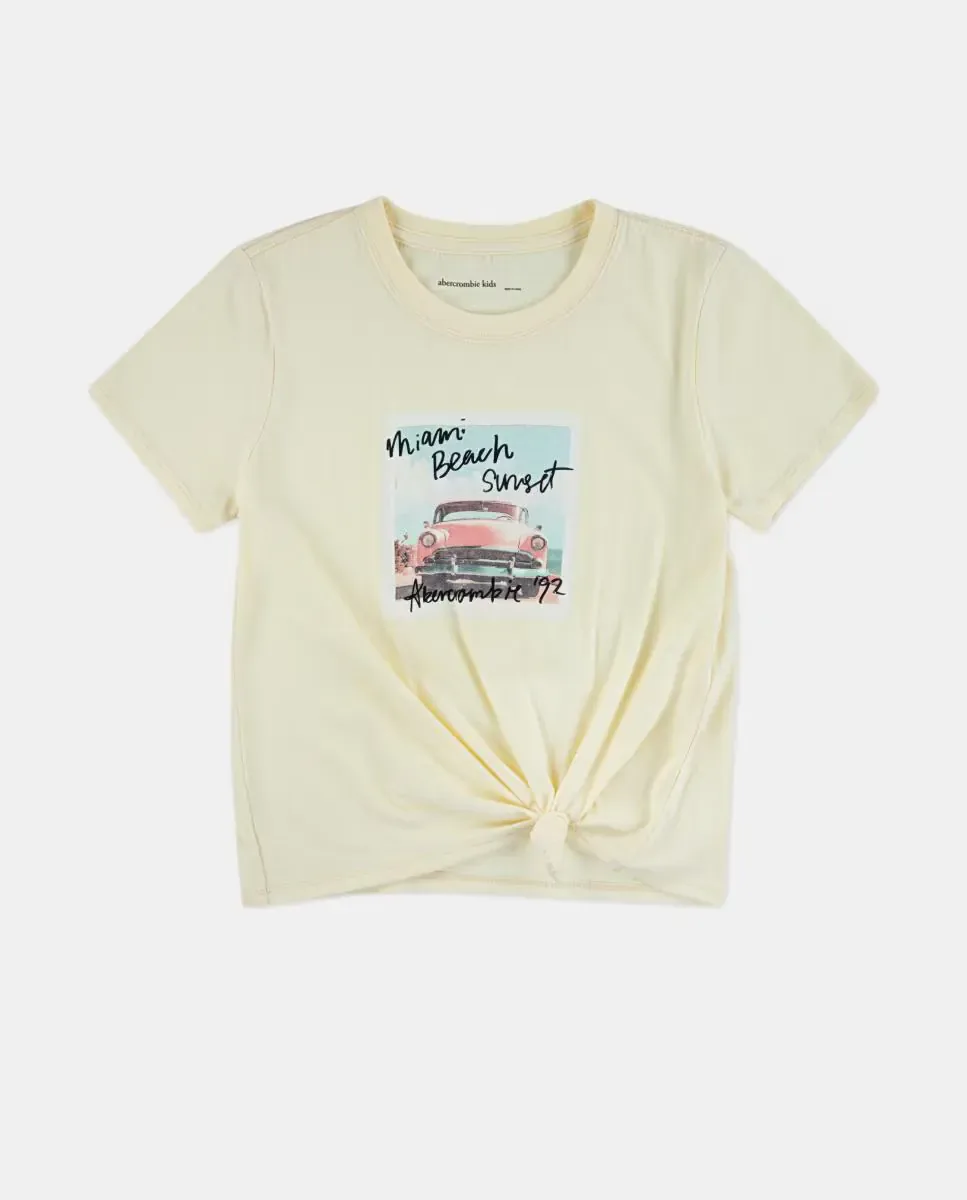 Футболка с боковым узлом Miami Beach от Abercrombie Kids, желтый