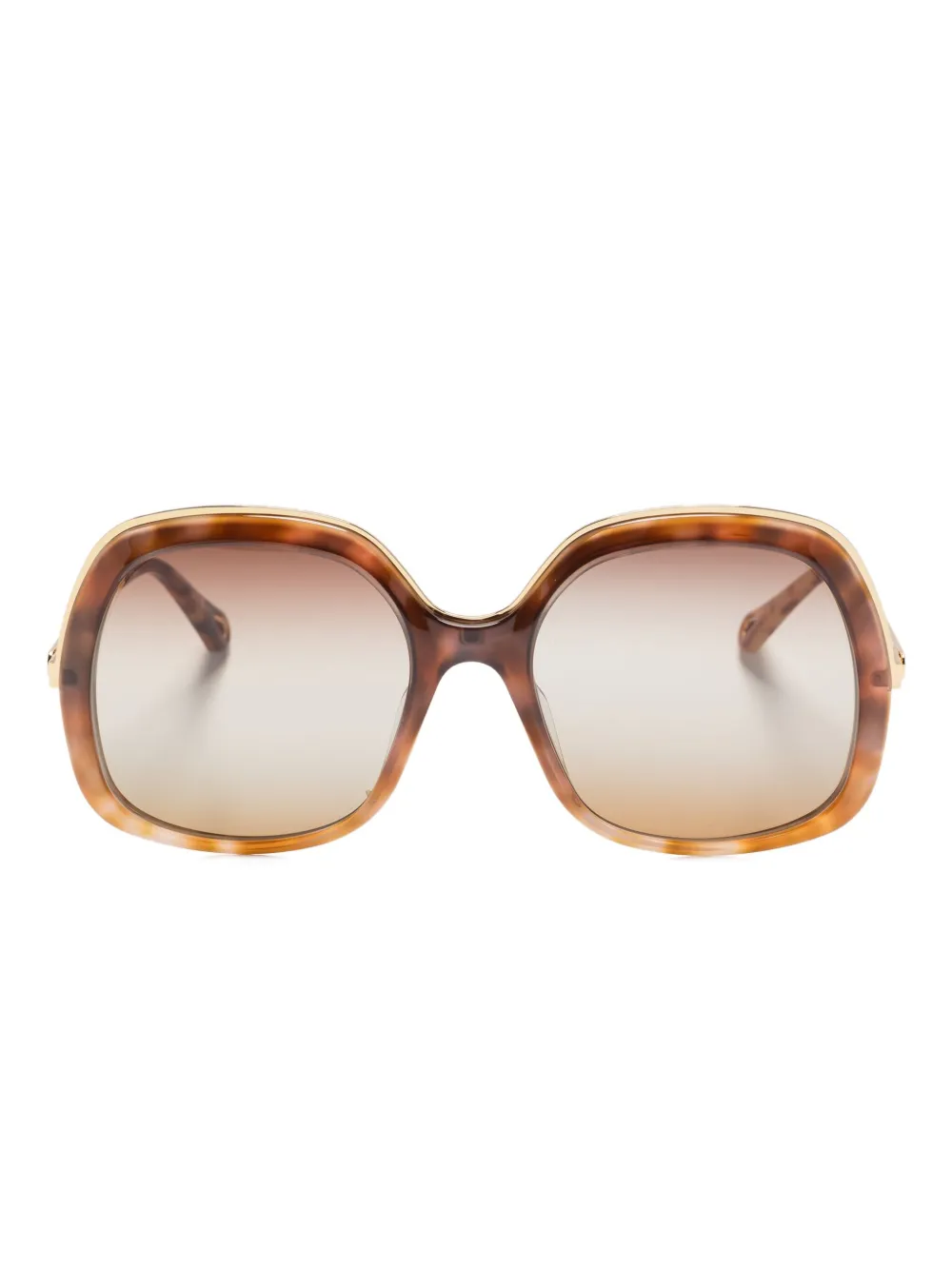 

Солнцезащитные очки с увеличенной оправой Chloé Kids, коричневый