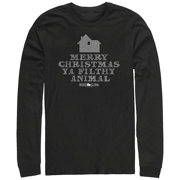 

Футболка с длинным рукавом Big & tall Home Alone Merry Christmas Ya Filthy Animal с принтом Licensed Character
