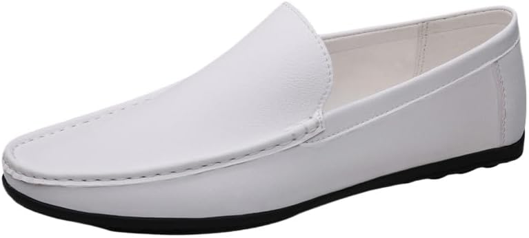 

Мужские лоферы Hhhchpm в деловом стиле с контрастными вставками, удобные и с нескользящей резиновой подошвой, повседневные и прочные обувь для ходьбы, подходит для занятий на свежем воздухе, белый