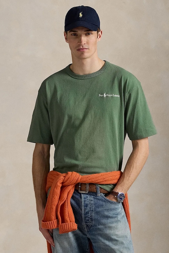 

Хлопковая футболка Tee Polo Ralph Lauren, зеленый