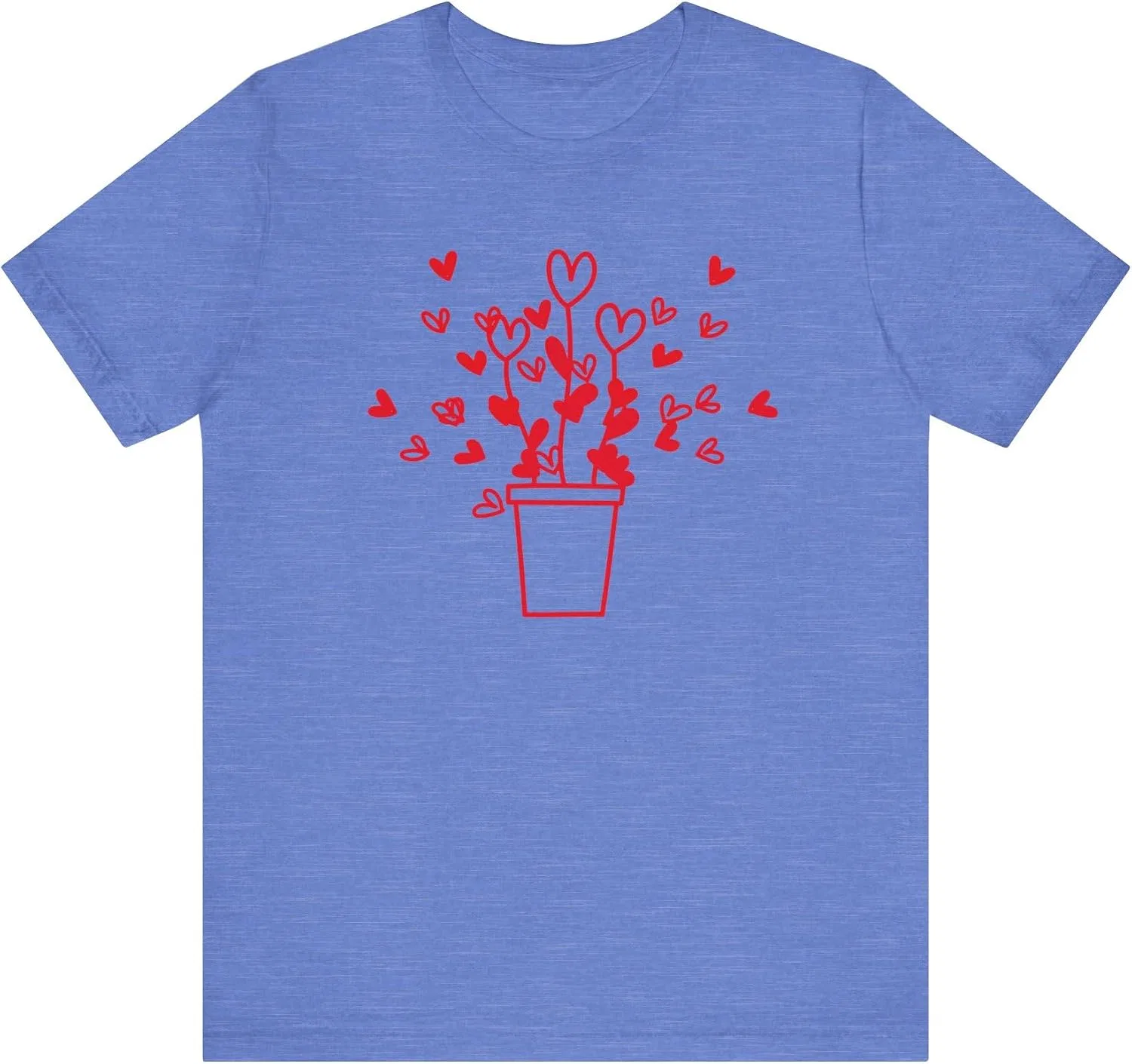 Унисекс футболка с принтом Heart Tree Bella Canvas 3001, Heather Columbia Blue