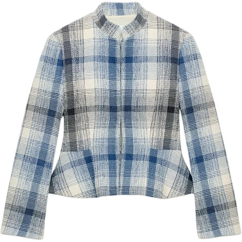 Женский деловой костюм с круглым вырезом Blue/White ZARA, Blue/White