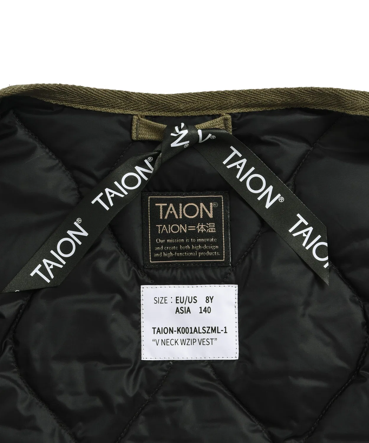 Детский стеганый жилет с V-образным вырезом и кнопками TAION, Black — фото 3
