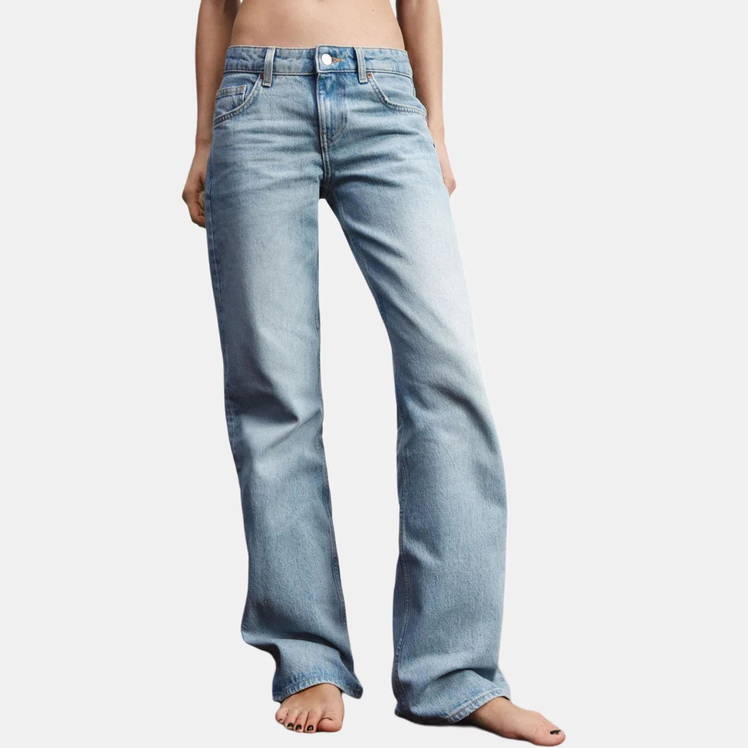 Женские джинсы скинни Light Blue ZARA, Light Blue — фото 4