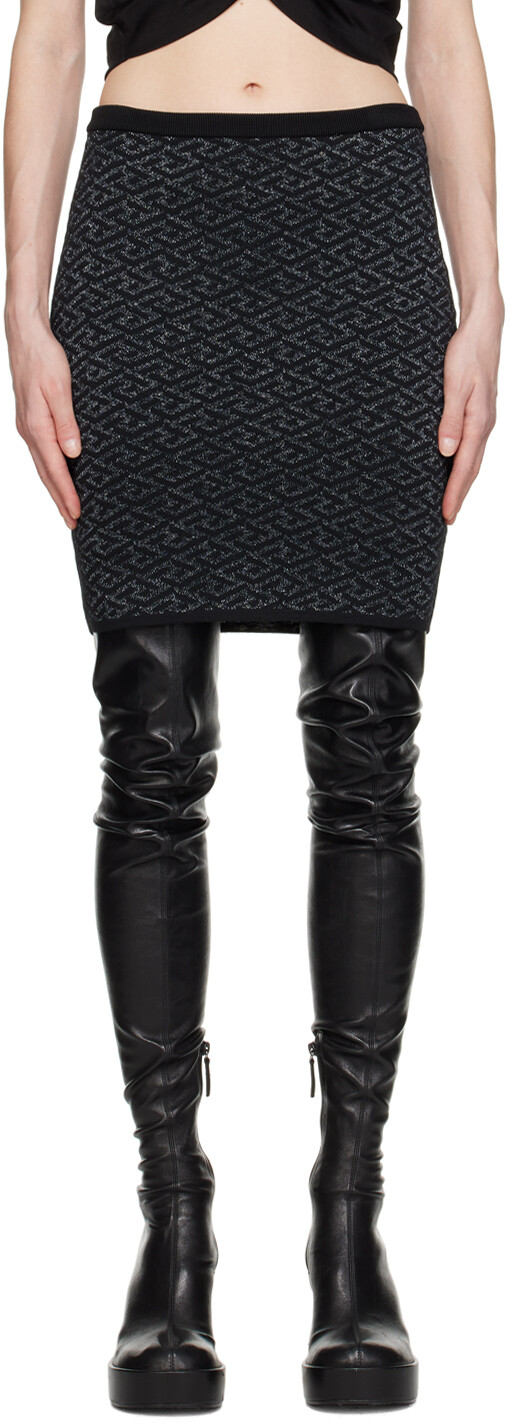 

Черная мини-юбка La Greca Medusa Versace