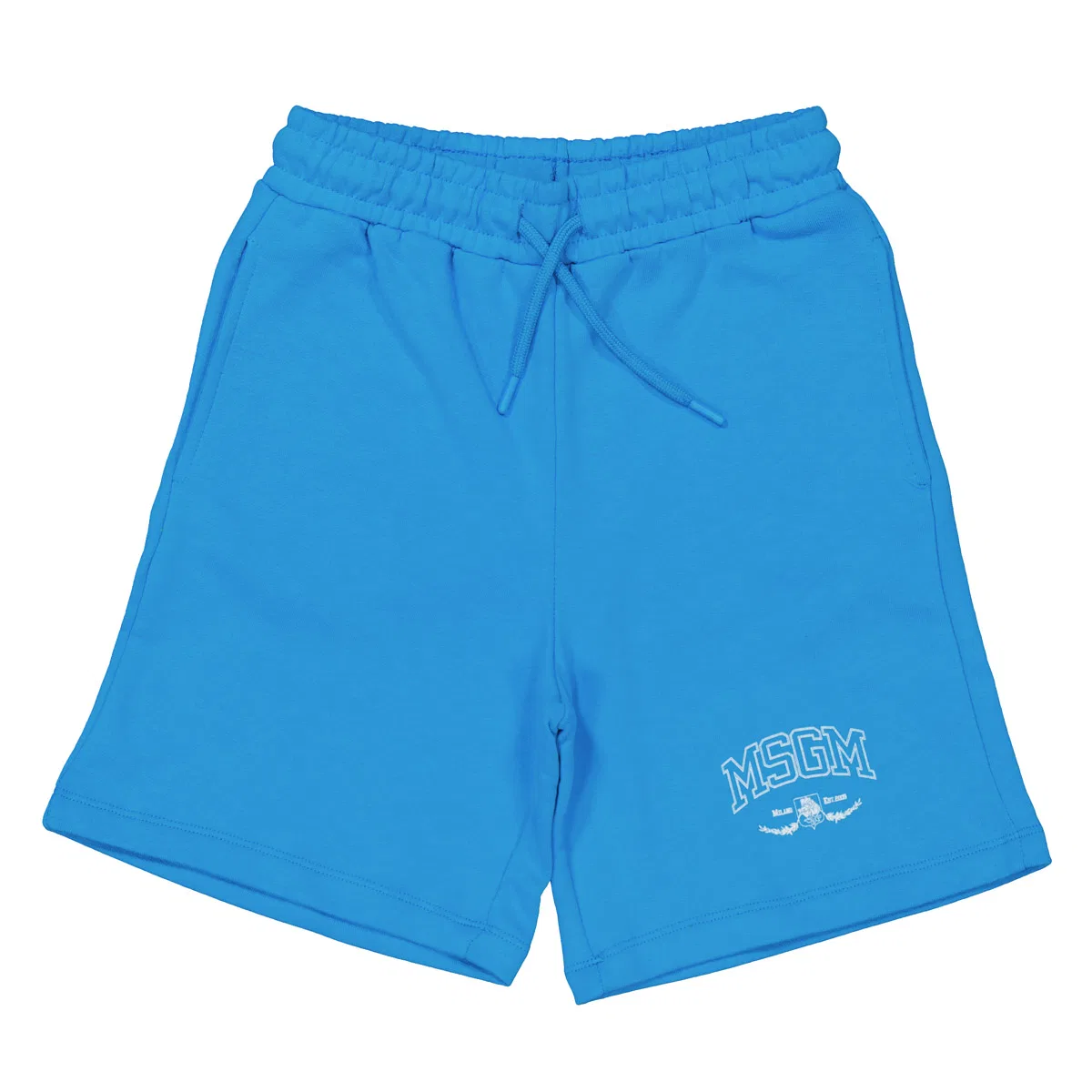 Шорты с вышитым логотипом MSGM Kids Turchese Logo Embroidered Shorts MSGM, Turchese
