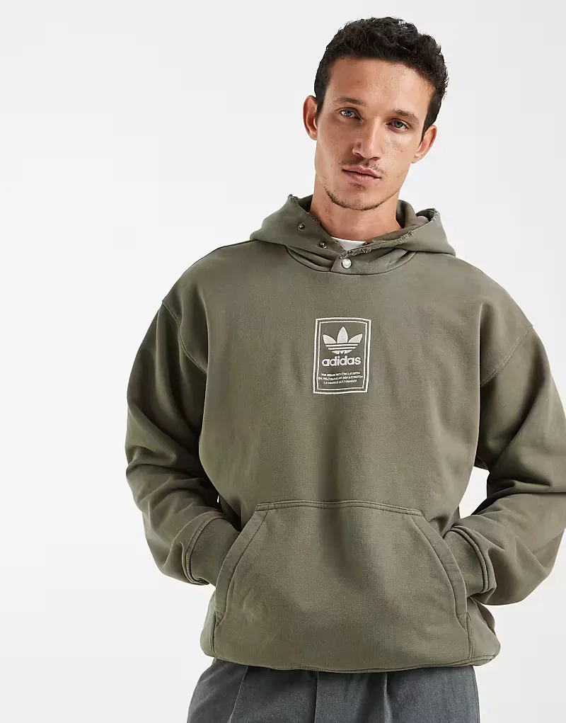 Худи Adidas Originals Elevated gfx в оливковом цвете