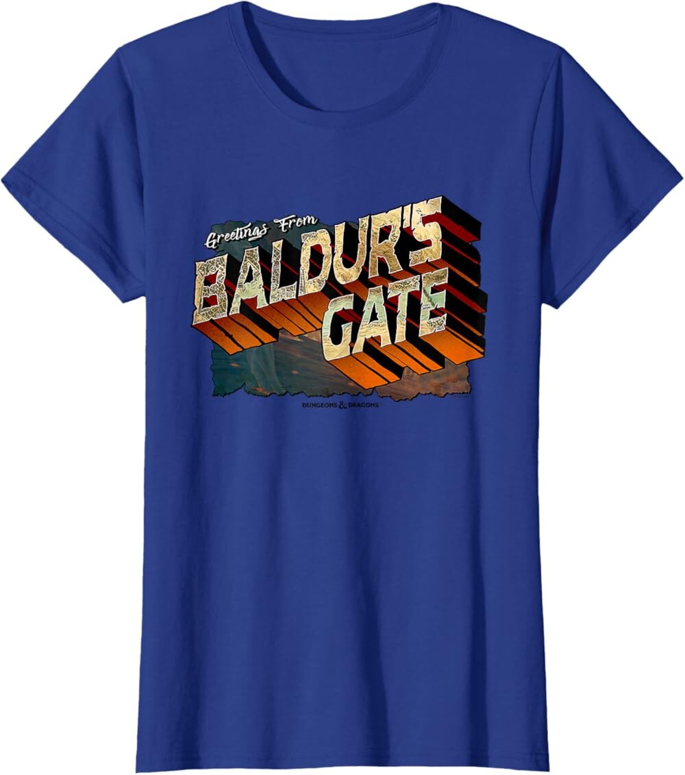

Женская футболка Dungeons & Dragons Greetings from Baldur's Gate, ярко-синий