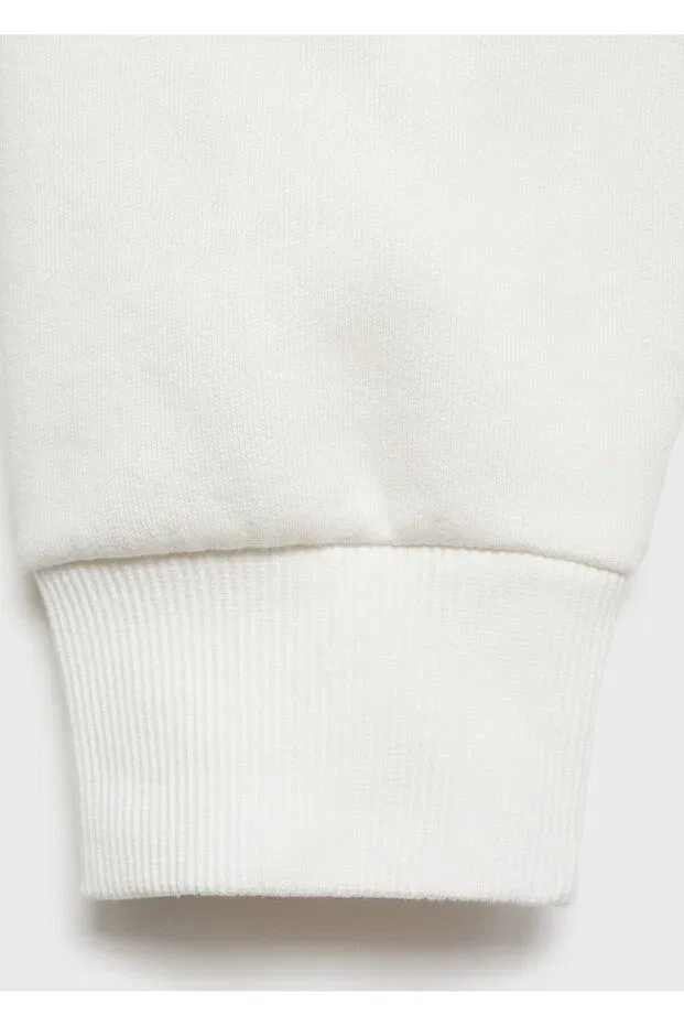 Детское худи для девочек с принтом Off-White girl's sweatshirt Mango, Off White — фото 3