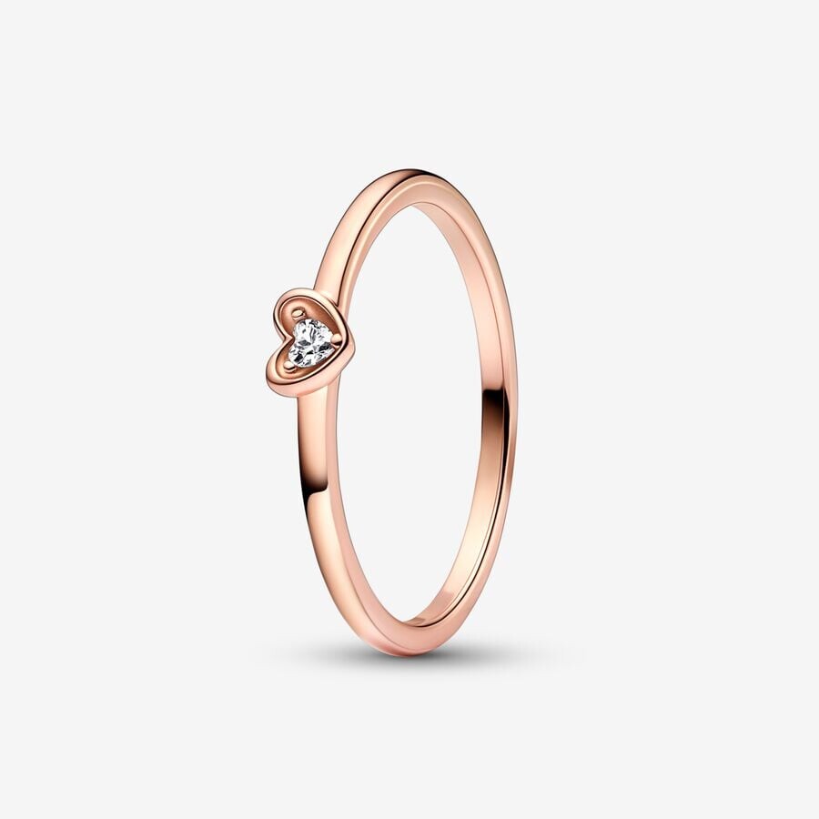 

Кольцо Pandora Moments Radiant Heart, розовое золото/прозрачный
